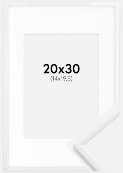 Ramme New Lifestyle Hvid 20x30 cm - Passepartout Hvid 15x21 cm (A5)