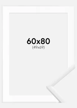 Ramme New Lifestyle Hvid 60x80 cm - Passepartout Hvid 50x70 cm