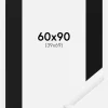 Ramme New Lifestyle Hvid 60x90 cm - Passepartout Sort 40x70 cm