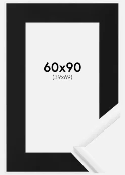 Ramme New Lifestyle Hvid 60x90 cm - Passepartout Sort 40x70 cm
