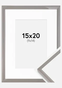 Ramme New Lifestyle jordgrå 15x20 cm - Passepartout Hvid 10x15 cm