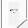 Ramme New Lifestyle jordgrå 20x30 cm - Passepartout Hvid 10x21 cm