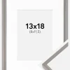 Ramme New Lifestyle jordgrå 13x18 cm - Passepartout Hvid 9x12 cm