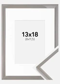 Ramme New Lifestyle jordgrå 13x18 cm - Passepartout Hvid 9x12 cm