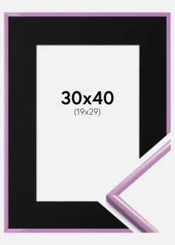 Ramme New Lifestyle Lys Lilla 30x40 cm - Passepartout Sort 20x30 cm