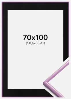 Ramme New Lifestyle Lys Lilla 70x100 cm - Passepartout Sort 59,4x84 cm (A1)