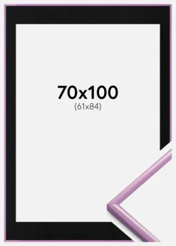 Ramme New Lifestyle Lys Lilla 70x100 cm - Passepartout Sort 62x85 cm
