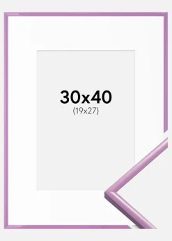 Ramme New Lifestyle Lys Lilla 30x40 cm - Passepartout Hvid 20x28 cm