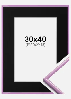 Ramme New Lifestyle Lys Lilla 30x40 cm - Passepartout Sort 8x12 inches