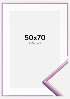 Ramme New Lifestyle Lys Lilla 50x70 cm - Passepartout Hvid 40x60 cm