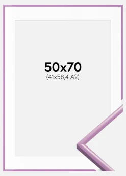 Ramme New Lifestyle Lys Lilla 50x70 cm - Passepartout Hvid 42x59,4 cm (A2)
