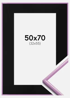 Ramme New Lifestyle Lys Lilla 50x70 cm - Passepartout Sort 33x56 cm