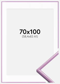 Ramme New Lifestyle Lys Lilla 70x100 cm - Passepartout Hvid 59,4x84 cm (A1)