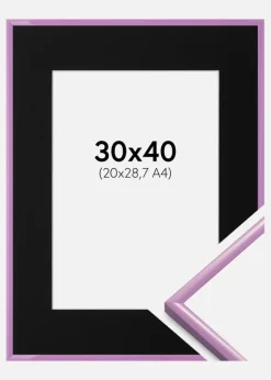 Ramme New Lifestyle Lys Lilla 30x40 cm - Passepartout Sort 21x29,7 cm (A4)