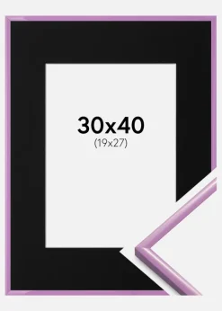 Ramme New Lifestyle Lys Lilla 30x40 cm - Passepartout Sort 20x28 cm