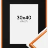 Ramme New Lifestyle Lys Orange 30x40 cm - Passepartout Sort 20x28 cm