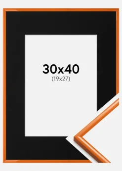 Ramme New Lifestyle Lys Orange 30x40 cm - Passepartout Sort 20x28 cm