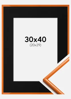Ramme New Lifestyle Lys Orange 30x40 cm - Passepartout Sort 21x30 cm