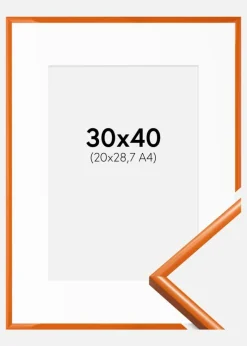 Ramme New Lifestyle Lys Orange 30x40 cm - Passepartout Hvid 21x29,7 cm (A4)