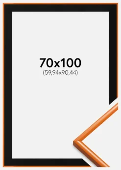 Ramme New Lifestyle Lys Orange 70x100 cm - Passepartout Sort 24x36 inches