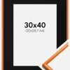 Ramme New Lifestyle Lys Orange 30x40 cm - Passepartout Sort 21x29,7 cm (A4)