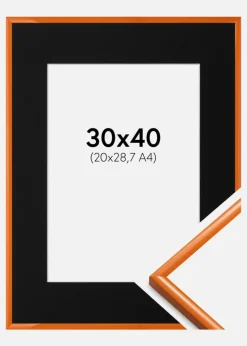 Ramme New Lifestyle Lys Orange 30x40 cm - Passepartout Sort 21x29,7 cm (A4)