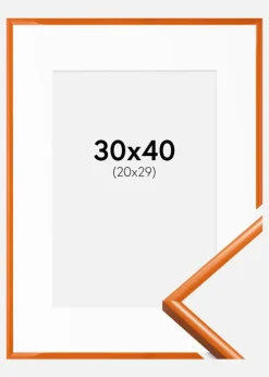 Ramme New Lifestyle Lys Orange 30x40 cm - Passepartout Hvid 21x30 cm