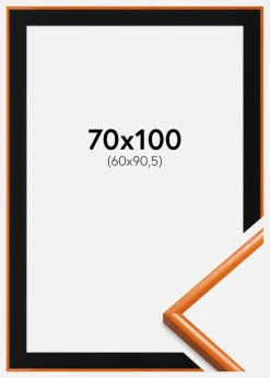 Ramme New Lifestyle Lys Orange 70x100 cm - Passepartout Sort 61x91,5 cm