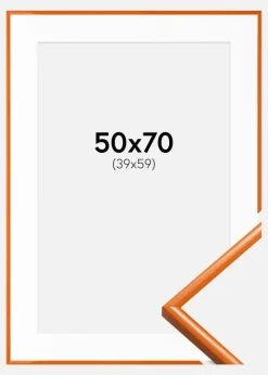 Ramme New Lifestyle Lys Orange 50x70 cm - Passepartout Hvid 40x60 cm
