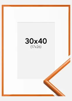 Ramme New Lifestyle Lys Orange 30x40 cm - Passepartout Hvid 18x27 cm