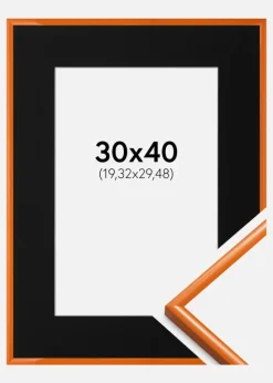 Ramme New Lifestyle Lys Orange 30x40 cm - Passepartout Sort 8x12 inches