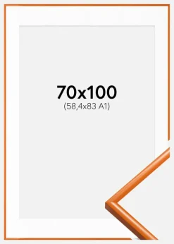 Ramme New Lifestyle Lys Orange 70x100 cm - Passepartout Hvid 59,4x84 cm (A1)