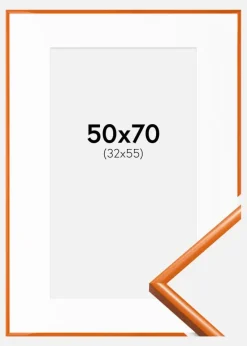 Ramme New Lifestyle Lys Orange 50x70 cm - Passepartout Hvid 33x56 cm