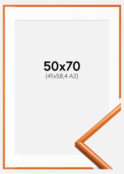 Ramme New Lifestyle Lys Orange 50x70 cm - Passepartout Hvid 42x59,4 cm (A2)