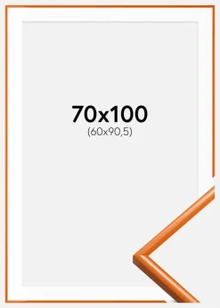 Ramme New Lifestyle Lys Orange 70x100 cm - Passepartout Hvid 61x91,5 cm