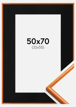 Ramme New Lifestyle Lys Orange 50x70 cm - Passepartout Sort 33x56 cm