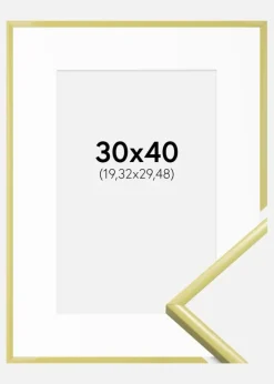 Ramme New Lifestyle Lysegul 30x40 cm - Passepartout Hvid 8x12 inches