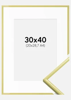 Ramme New Lifestyle Lysegul 30x40 cm - Passepartout Hvid 21x29,7 cm (A4)