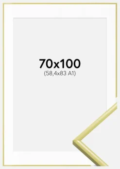 Ramme New Lifestyle Lysegul 70x100 cm - Passepartout Hvid 59,4x84 cm (A1)