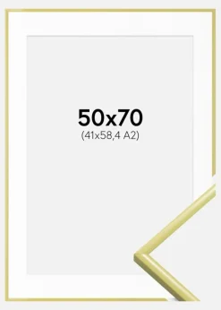 Ramme New Lifestyle Lysegul 50x70 cm - Passepartout Hvid 42x59,4 cm (A2)