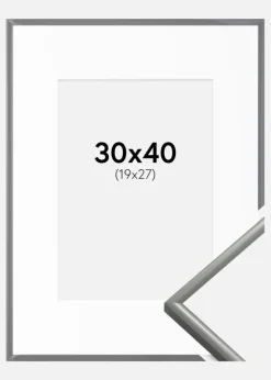 Ramme New Lifestyle Lysegrå 30x40 cm - Passepartout Hvid 20x28 cm