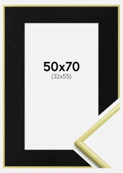 Ramme New Lifestyle Lysegul 50x70 cm - Passepartout Sort 33x56 cm