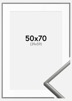 Ramme New Lifestyle Lysegrå 50x70 cm - Passepartout Hvid 40x60 cm