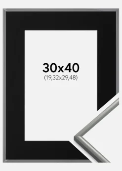 Ramme New Lifestyle Lysegrå 30x40 cm - Passepartout Sort 8x12 inches