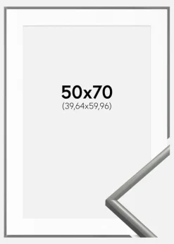 Ramme New Lifestyle Lysegrå 50x70 cm - Passepartout Hvid 16x24 inches