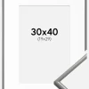 Ramme New Lifestyle Lysegrå 30x40 cm - Passepartout Hvid 20x30 cm