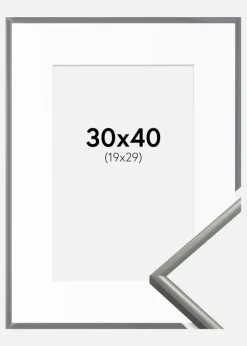 Ramme New Lifestyle Lysegrå 30x40 cm - Passepartout Hvid 20x30 cm