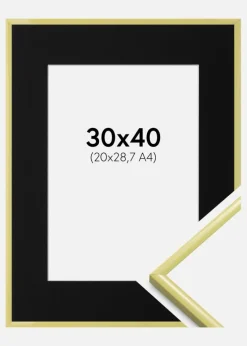 Ramme New Lifestyle Lysegul 30x40 cm - Passepartout Sort 21x29,7 cm (A4)