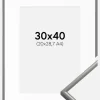 Ramme New Lifestyle Lysegrå 30x40 cm - Passepartout Hvid 21x29,7 cm (A4)