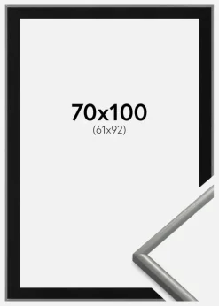 Ramme New Lifestyle Lysegrå 70x100 cm - Passepartout Sort 62x93 cm